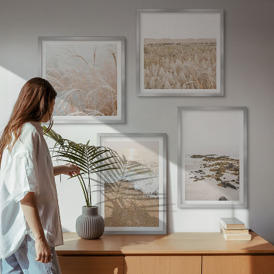 Pripravljena stenska galerija Plaža valovi kamni poletje