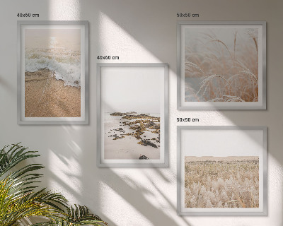 Pripravljena stenska galerija Plaža valovi kamni poletje