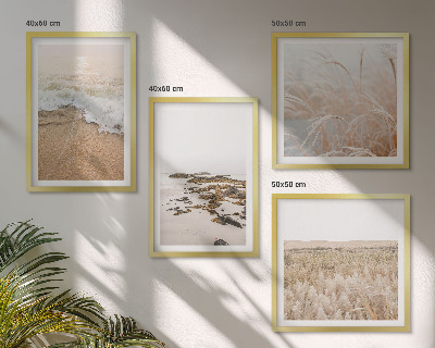 Pripravljena stenska galerija Plaža valovi kamni poletje