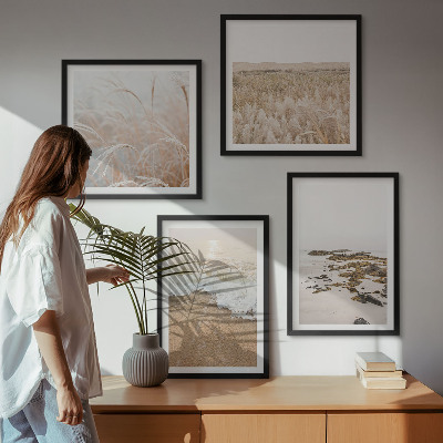 Pripravljena stenska galerija Plaža valovi kamni poletje
