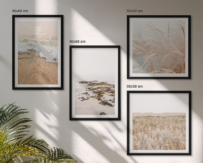 Pripravljena stenska galerija Plaža valovi kamni poletje