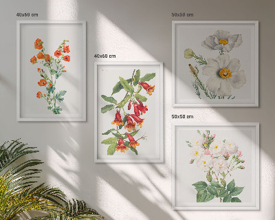 Pripravljena stenska galerija Retro cvetlično slikarstvo