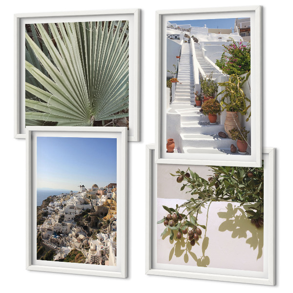 Pripravljena stenska galerija Bele stopnice, pogled na Santorini