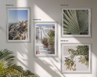 Pripravljena stenska galerija Bele stopnice, pogled na Santorini