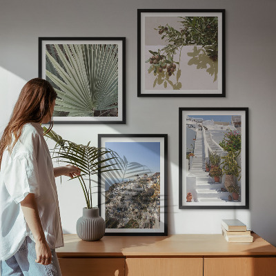 Pripravljena stenska galerija Bele stopnice, pogled na Santorini