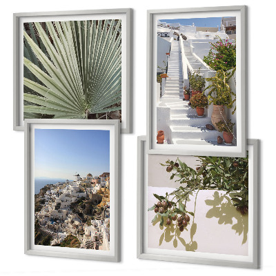 Pripravljena stenska galerija Bele stopnice, pogled na Santorini