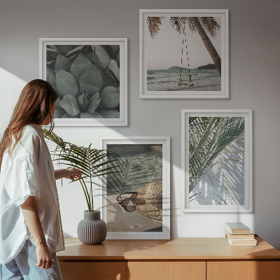 Pripravljena stenska galerija Tropske rastline za počitnice