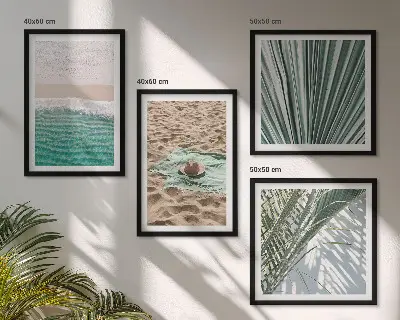 Komplet slik nad zofo počitniški razgledi plaže in morja