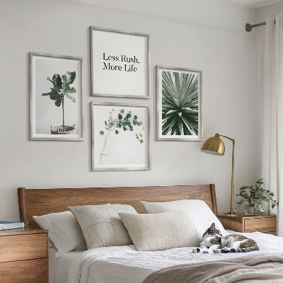 Set 4 slik v okvirju Minimalizem zelenih rastlin