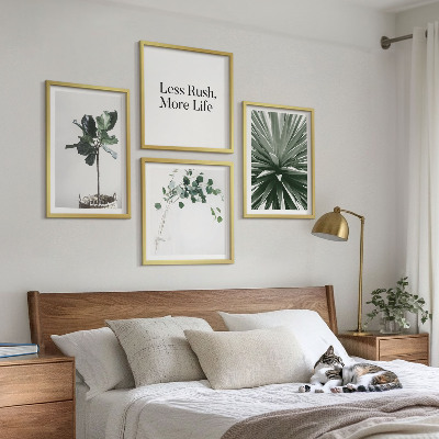 Set 4 slik v okvirju Minimalizem zelenih rastlin