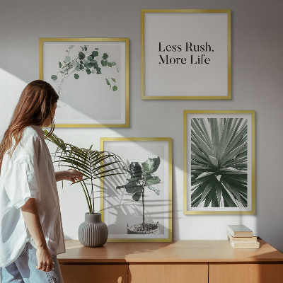 Set 4 slik v okvirju Minimalizem zelenih rastlin