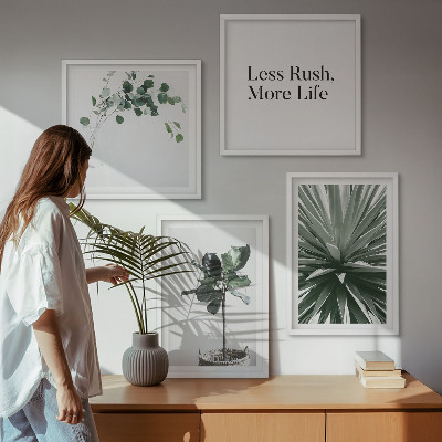 Set 4 slik v okvirju Minimalizem zelenih rastlin