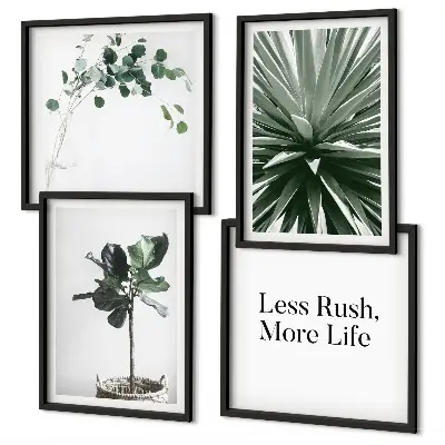 Set 4 slik v okvirju z motivom minimalizma zelenih rastlin
