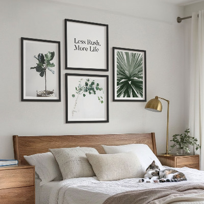 Set 4 slik v okvirju Minimalizem zelenih rastlin