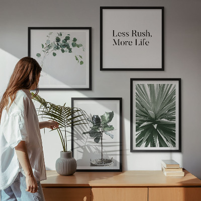 Set 4 slik v okvirju Minimalizem zelenih rastlin
