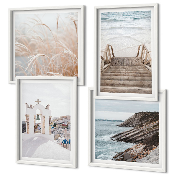 Pripravljena stenska galerija Morska arhitektura Santorinija