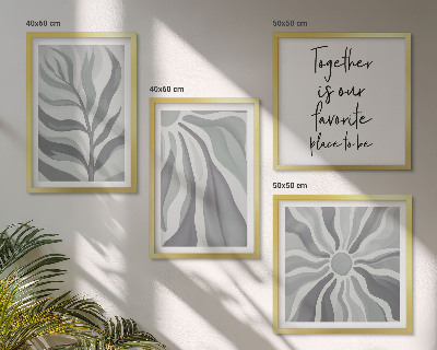 Set 4 slik v okvirju Ilustracije cvetličnih pastelnih vzorcev