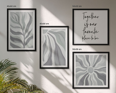 Set 4 slik v okvirju Ilustracije cvetličnih pastelnih vzorcev