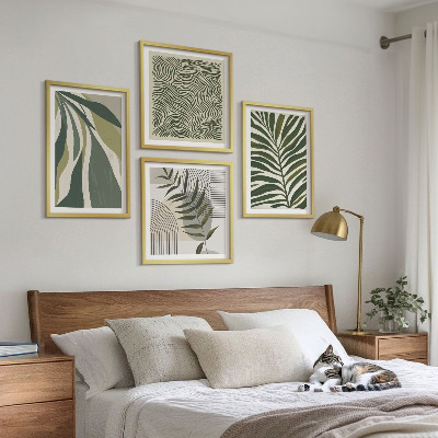 Pripravljena stenska galerija Pastelne ilustracije listov, valov