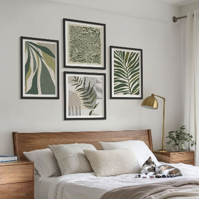 Pripravljena stenska galerija Pastelne ilustracije listov, valov
