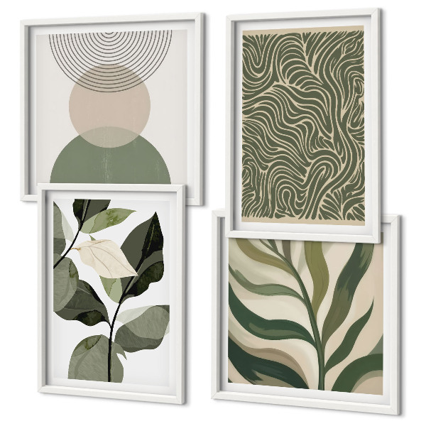 Pripravljena stenska galerija Abstract geometrijske oblike listov