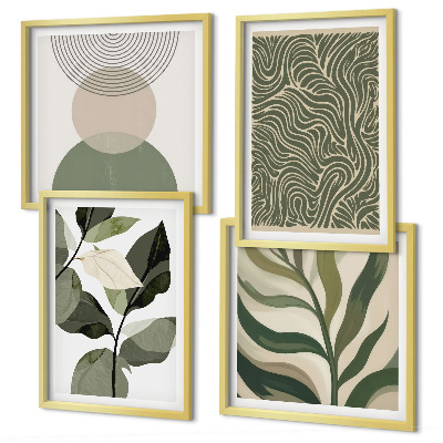 Pripravljena stenska galerija Abstract geometrijske oblike listov