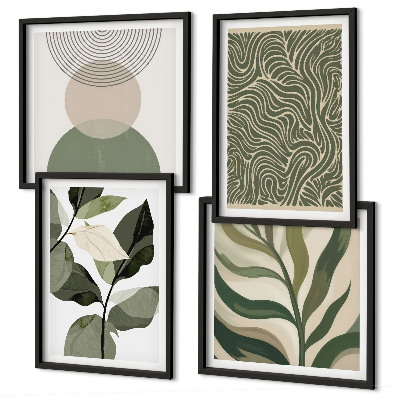 Pripravljena stenska galerija Abstract geometrijske oblike listov