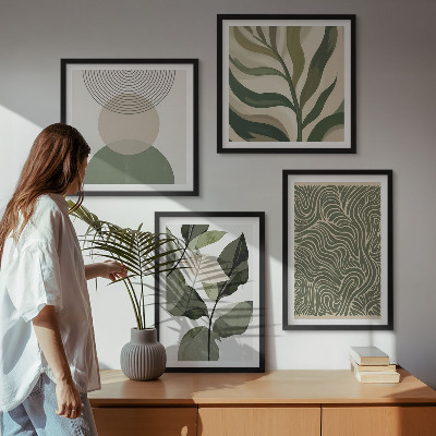 Pripravljena stenska galerija Abstract geometrijske oblike listov