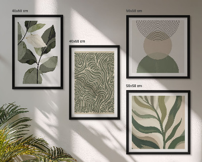 Pripravljena stenska galerija Abstract geometrijske oblike listov