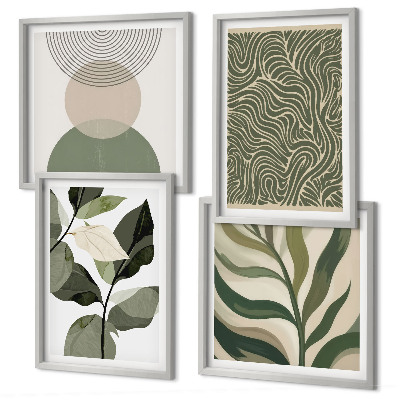 Pripravljena stenska galerija Abstract geometrijske oblike listov