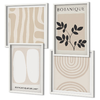 Set 4 slik v okvirju Boho plakati z nežnimi rastlinami