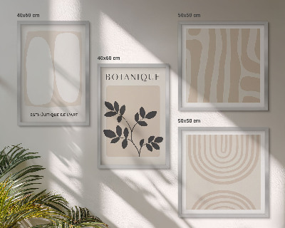 Set 4 slik v okvirju Boho plakati z nežnimi rastlinami