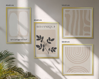 Set 4 slik v okvirju Boho plakati z nežnimi rastlinami