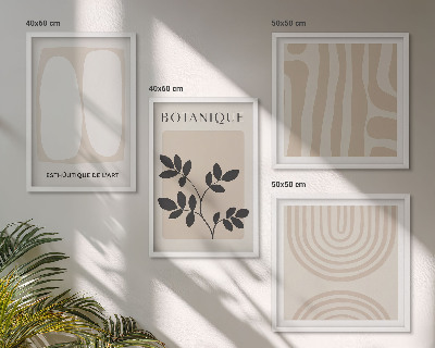 Set 4 slik v okvirju Boho plakati z nežnimi rastlinami