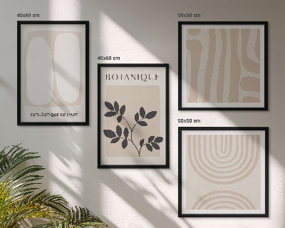 Set 4 slik v okvirju Boho plakati z nežnimi rastlinami