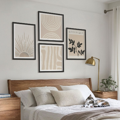 Set 4 slik v okvirju Abstraktni rastlinski vzorci
