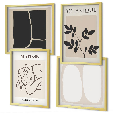 Komplet slik nad zofo Matissejeve elegantne rastlinske slike