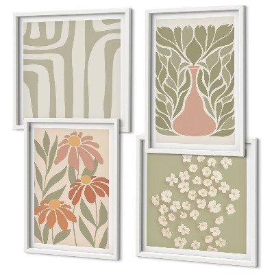 Pripravljena stenska galerija Cvetlični minimalistični boho