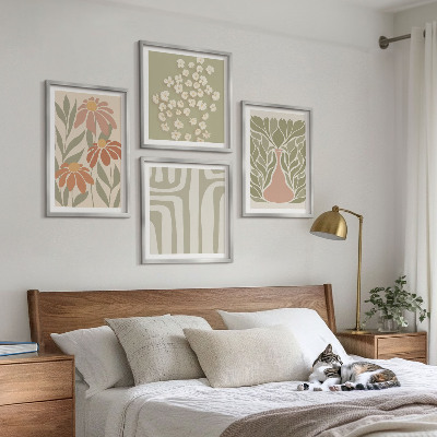 Pripravljena stenska galerija Cvetlični minimalistični boho