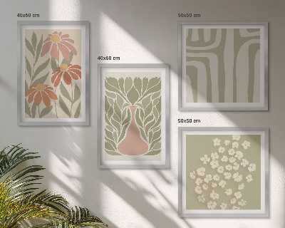Pripravljena stenska galerija Cvetlični minimalistični boho
