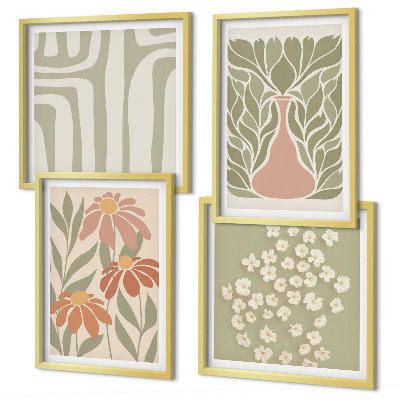 Pripravljena stenska galerija Cvetlični minimalistični boho