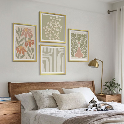 Pripravljena stenska galerija Cvetlični minimalistični boho