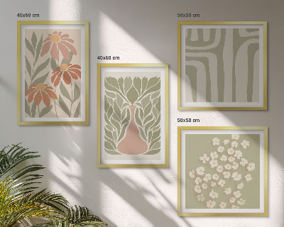 Pripravljena stenska galerija Cvetlični minimalistični boho