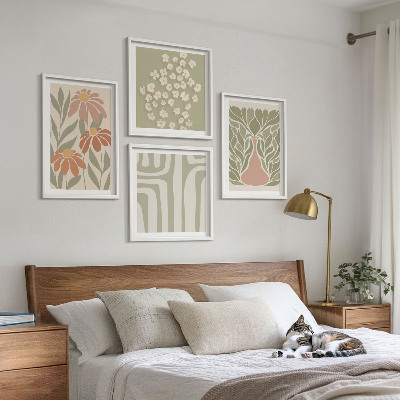Pripravljena stenska galerija Cvetlični minimalistični boho