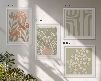 Pripravljena stenska galerija Cvetlični minimalistični boho
