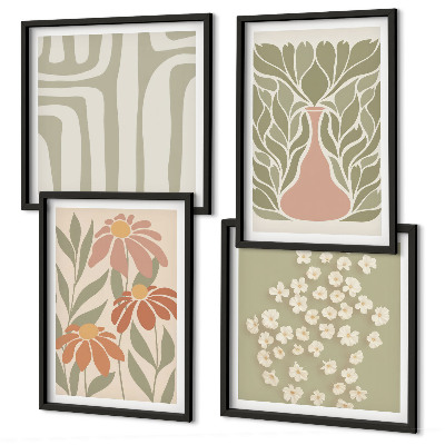 Pripravljena stenska galerija Cvetlični minimalistični boho