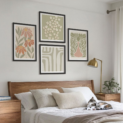 Pripravljena stenska galerija Cvetlični minimalistični boho