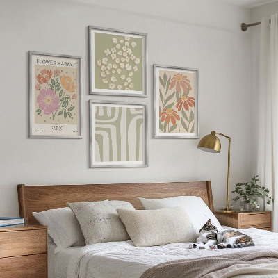 Set 4 slik v okvirju Botanični motivi Pariški minimalizem
