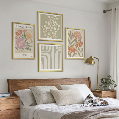 Set 4 slik v okvirju Botanični motivi Pariški minimalizem