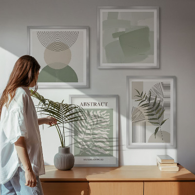 Pripravljena stenska galerija Botanične boho abstrakcije